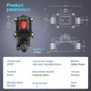 Waterproof On Off Toggle Switch Double Outlet with Red Light Rocker Button Inline Cord Switch DPST AC/DC 20A-125V,16A-250V,30A-24V,35A-12V, IP66