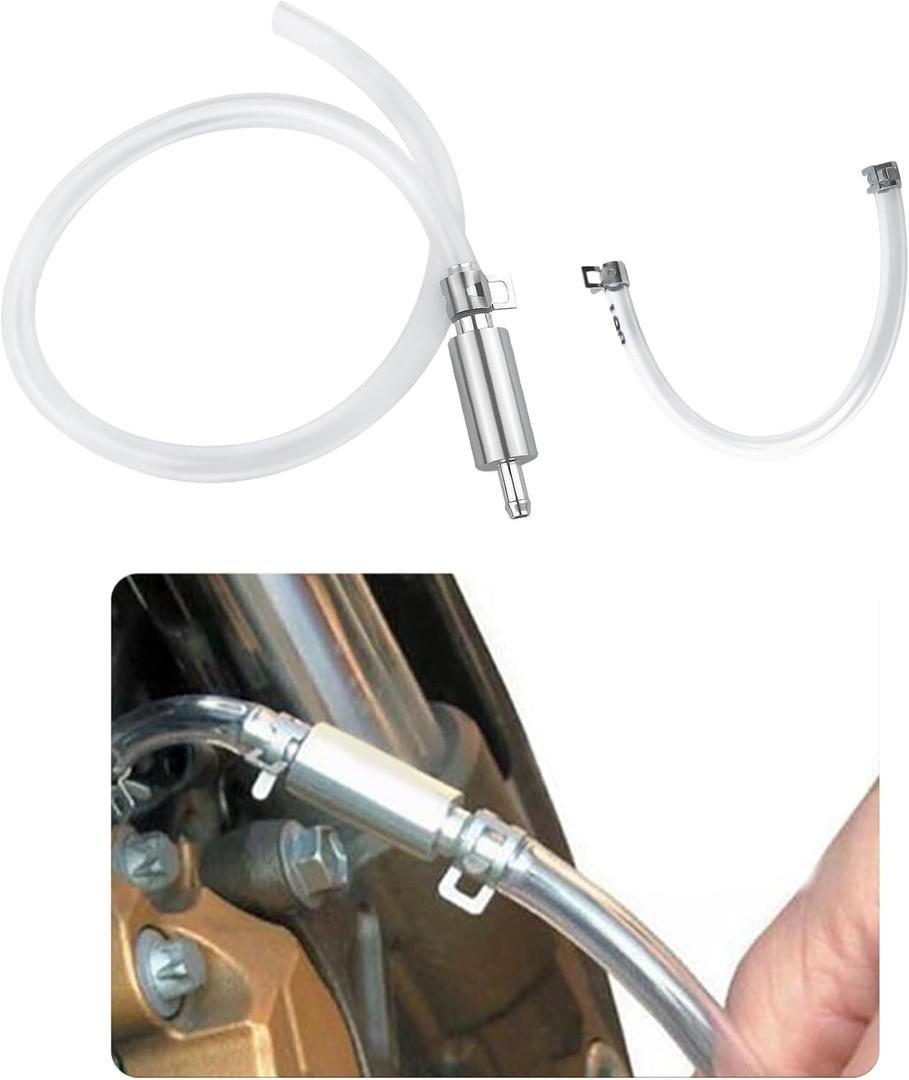 3 x IHOTDER Car Brake Bleeder Hose with One Way Check Valve,Durable Brake Fluid Bleeder Hoses Replacement,Universal Brake Bleeder Tool Car Accessories for Car Motorbike Bike (1 Set)