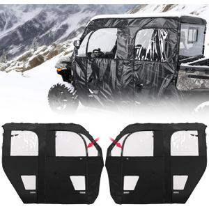 Zipper Soft Doors Water-Resistant Compatible with CFMOTO Uforce 1000 XL 2022-2026, UTV PVC Cab Enclosures Fit with Side Mirrors and Windshields (Black)