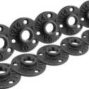 3/4" Floor Flange, Malleable iron Pipe Fittings for Industrial vintage style, Flanges with Threaded Hole for DIY Project/Furniture/Shelving Decoration (10 Pack) (0.75 Inch)
