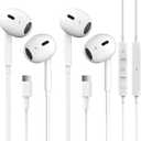 2 Packs USB C Headphones for iPhone 16/15 Pro Max Plus Type C Earbuds Wired Earphones with Mic & Remote Control Noise Cancelling for iPhone 16/15 pro, iPad Pro, Galaxy S23/S22/S21/S20/Ultra Note 10/20