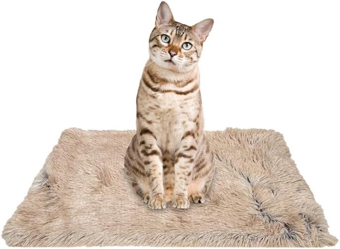 PJYuCien Fluffy Fleece Calming Pet Throw Blanket, Super Soft and Warm for Indoor Cats and Dogs, Small 16 * 24", Machine Washable, Puppy Bed(Brown)