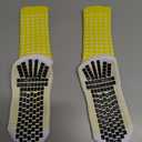 Lux Dual Grip Socks - Soccer Grip Socks for Men and Women. GripArray Performance & Comfort (Large, Yellow)