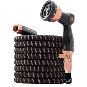 Pocket Hose Copper Bullet With Thumb Spray Nozzle AS-SEEN-ON-TV Expands to 100 ft, 650psi 3/4 in Solid Copper Anodized Aluminum Fittings Lead-Free Lightweight No-Kink Garden Hose