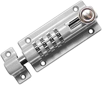 RESET-008 Combination Locking Bolt,4 Digit Combination Door Security Slide Latch Lock Set Your Own Password,Sliver RESET-008 Combination Locking Bolt,4 Digit Combination Door Security Slide Latch Lock Set Your Own Password,Sliver