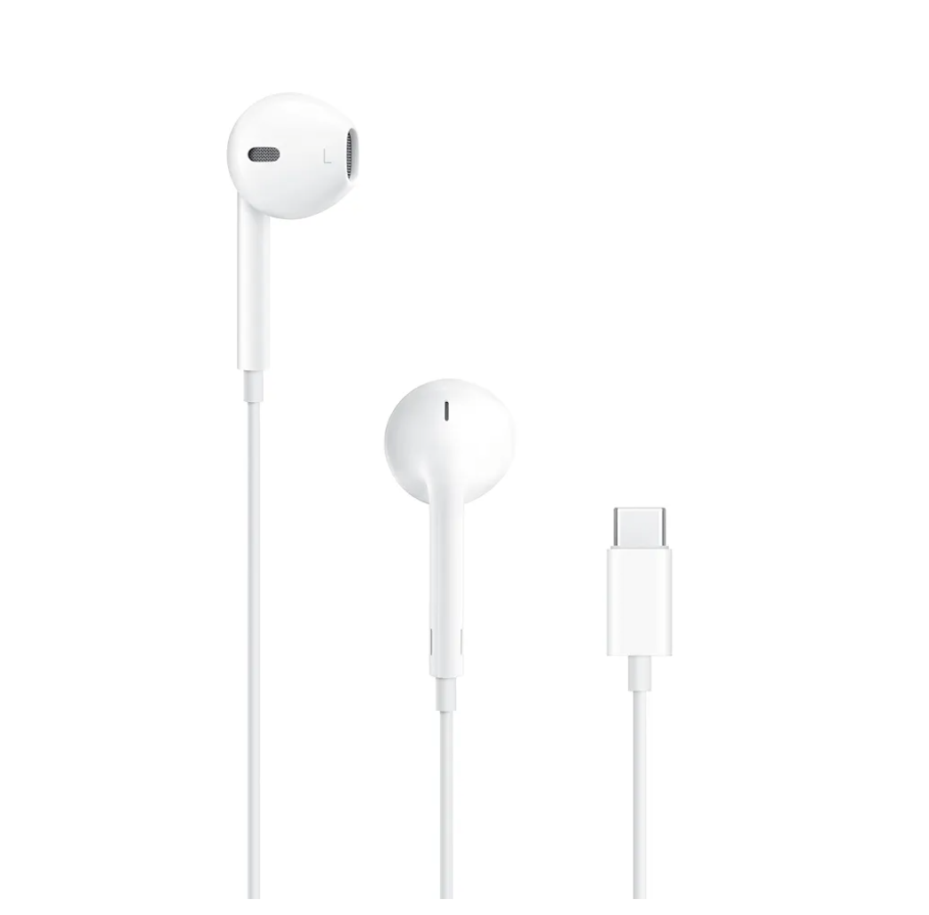 Apple EarPods Headphones with USB-C Plug, Wired Ear Buds with Built-in Remote to Control Music, Phone Calls, and Volume