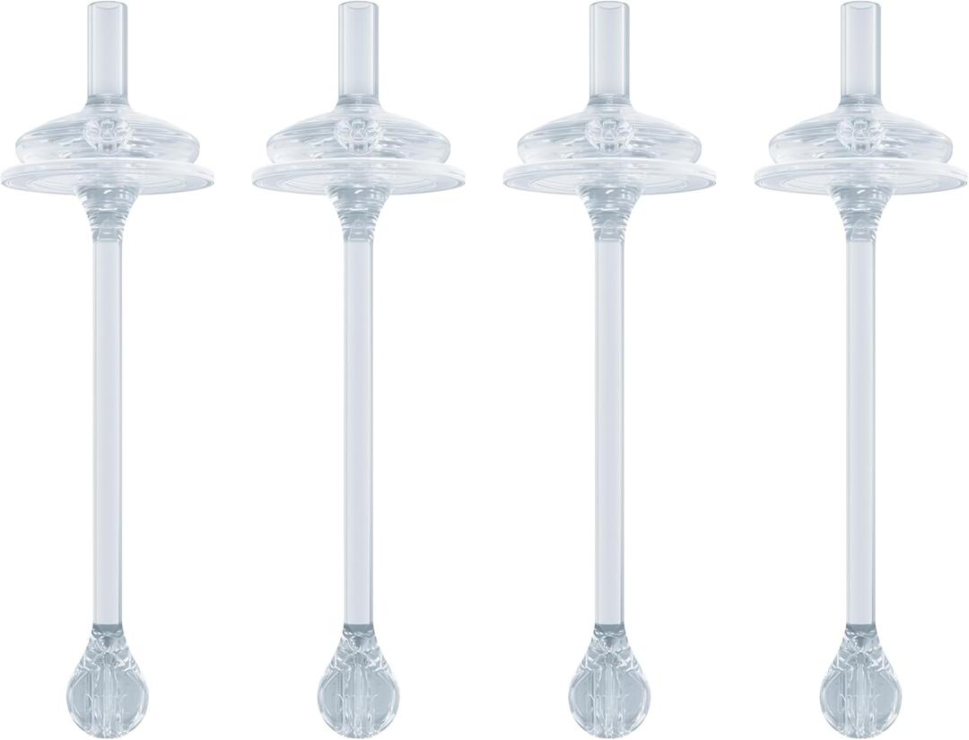 NUK Learner Cup Soft Silicone Replacement Straws, 4-Pack, BPA-free, Dishwasher-safe, Compatible with NUK 10oz. Straw Learner Cup