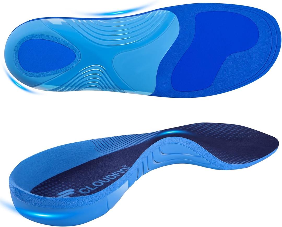 Cloudflo Plantar Fasciitis Insoles for Men Women,High Arch Support for Pain Relief,Shoe Inserts Orthotic for Flat Feet,Work Boot Insoles for Shock Absorbing Inserts (Fit for Standing All Day) B-M