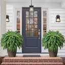 49 Artificial Ferns for Outdoors Planter, 128 Leaves per Fern, Set of 2, Large Lush Fake Boston Ferns Hanging Plants, UV Resistant Faux Greenery for Porch Patio Garden Home Decor Indoor Outdoor