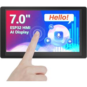 ELECROW ESP32 Display 800480, 7" HMI Advanced ESP32 IPS Touch Screen with Acrylic Case, Support AI Speech Interaction, 32-Bit LX7 Dual-Core Processor, Up to 240MHz, Compatible with Arduino, ESP-IDF