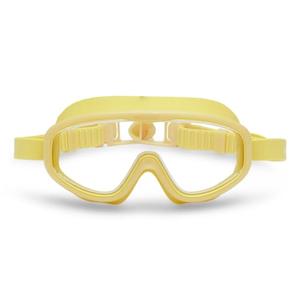 Petites Pommes Kids Swim Goggles Ages 3-8 - Lightweight Silicone, Anti-Fog Wide Lens, Retro Design Goggles for Kids, Adjustable Straps, Hair-Safe Buckle, Cotton Pouch Included, Citron