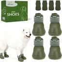 EXPAWLORER Dog Shoes for Hot Pavement  Large Dogs, Waterproof Non-Slip Dog Summer Booties with Socks, Easy On & Off Pet Boots & Paw Protectors, Easy-Clean for Beach Outdoor Rain (Green L) (Size 7/L (Paw Width:2.4in))