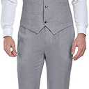 Netsky Mens Linen Suit 2 Piece Slim Fit Short Suits Lightweight Prom Tuxedo Vest and Shorts for Summer Beach Wedding XL, Light Grey