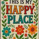 Funnysign Garden Gifts This Is My Happy Place Vintage Tin Sign for Home Garden Patio Yard Decor 8 X 12 Inch(3981)