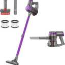 Cordless Stick Vacuum Cleaner, Handheld Rechargeable Lightweight Small Vac Electirc Broom Dust Catcher for Hardwood Floors Carpet Pet Hair Litter Home Clean, Detachable Battery (Purple)