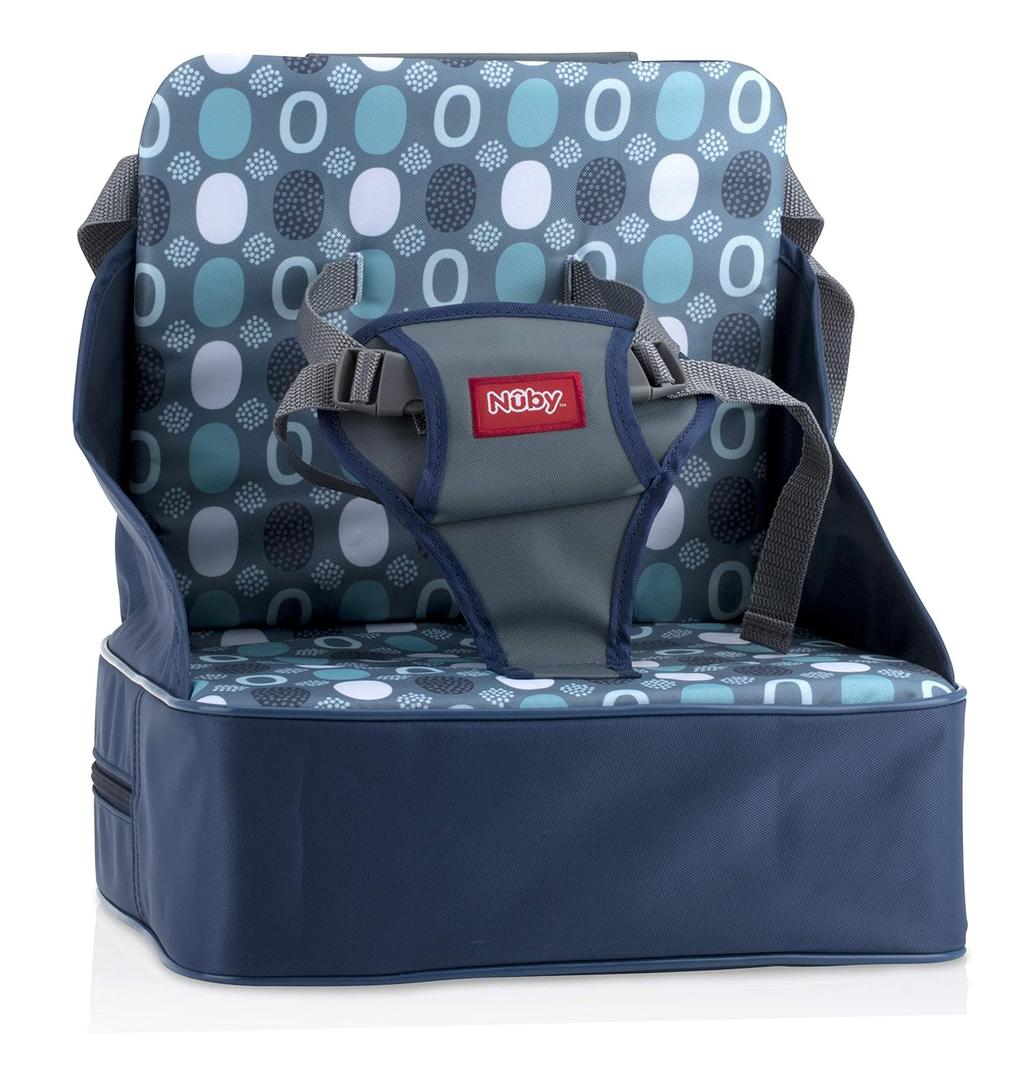 Nuby Easy Go Booster Seat - Travel Booster Seat for Babies and Toddlers - Holds Up to 35 Pounds - 9+ Months - Blue