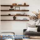 Harwaya 48 inch Floating Shelves Dark Wood, Long Wall Shelves for Bedroom