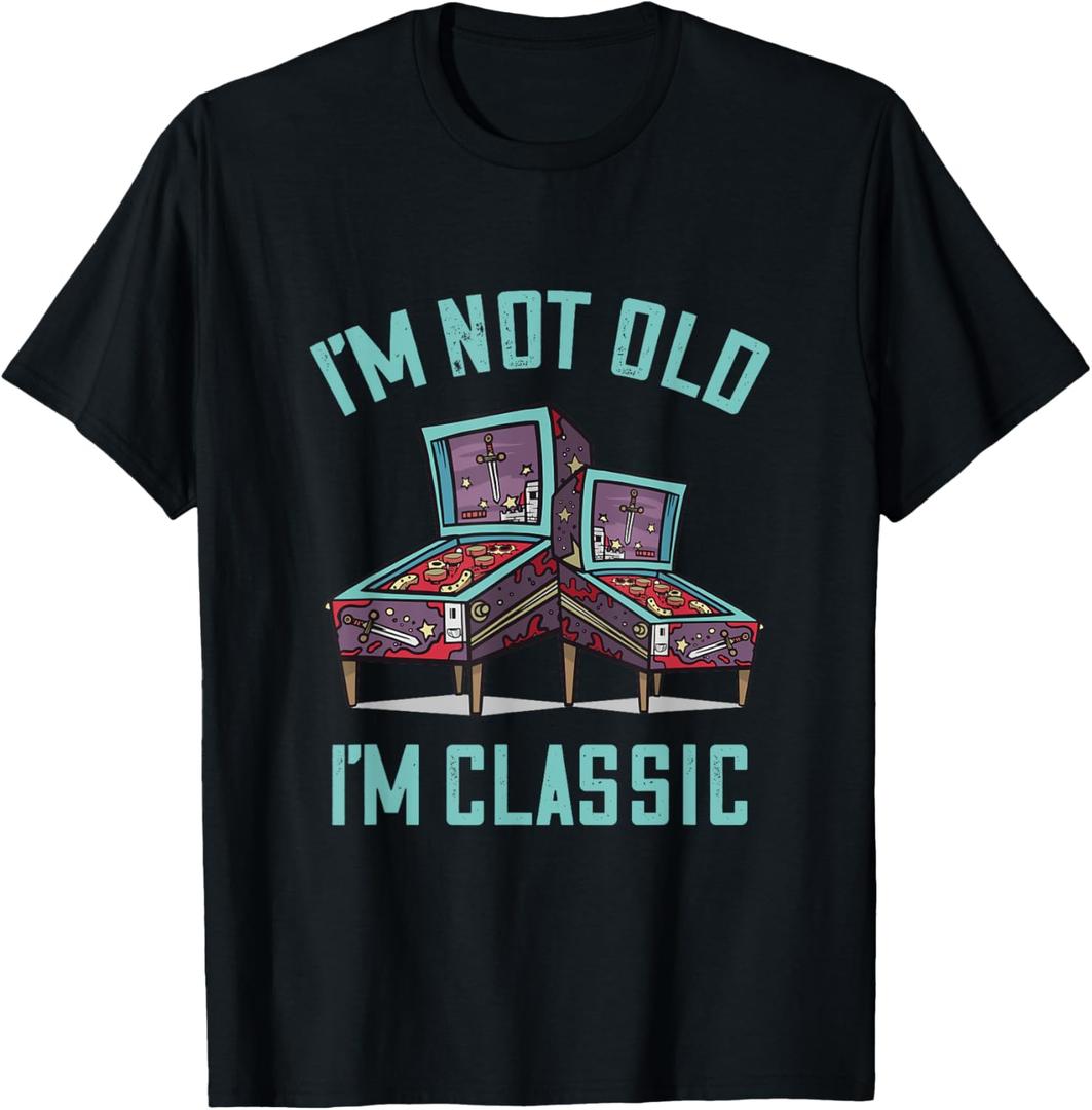 Pinball I'm Not Old Pinball Player Flipping Machine T-Shirt, Size Large