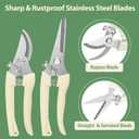 4PACK Pruning Shears, Stainless Steel Garden Shears, Sharp Handhled Gardening Scissors, Bypass & Straight Blade Garden Clippers for Plants, Flowers, Fruits Trees, Gardening Gifts for Women & Men