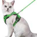 rabbitgoo Cat Harness and Leash for Walking, Escape Proof Soft Adjustable Vest Harnesses for Cats, Easy Control Breathable Reflective Strips Jacket, Grass Green,M
