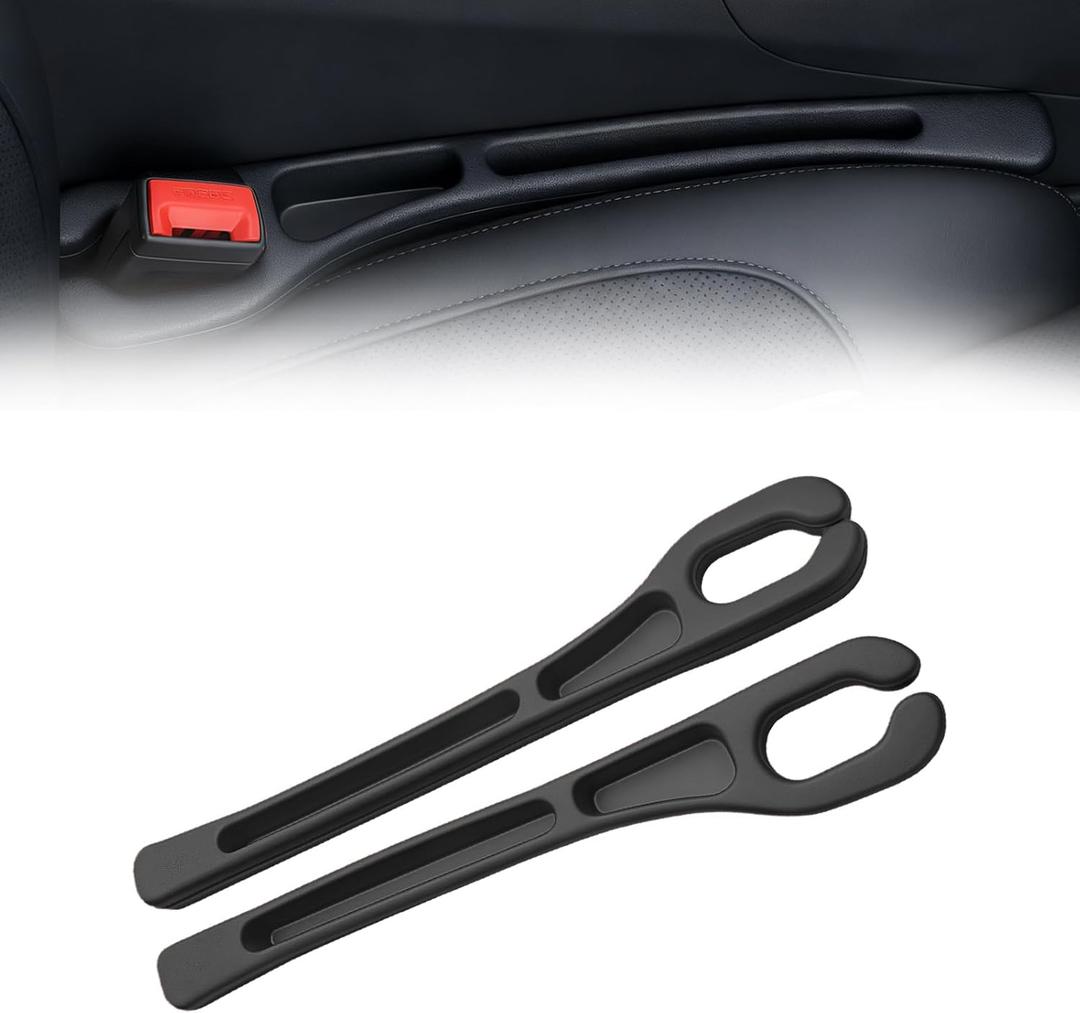 Car Seat Gap Filler Organizer 2 PCS Black Universal Seat Gap Plug Blocker Anti-Drop Console Catcher Phone Keys Storage for Car Truck SUV Auto Accessories Style3