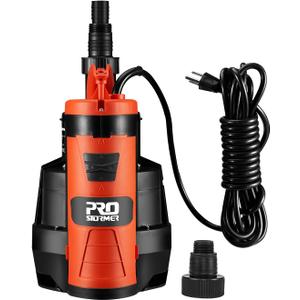 Prostormer Sump Pump, 1/2HP 2110GPH Sumbersible Water Pump, Portable Electric Pump with Build-in Float Switch for pool draining, Crop Irrigation, Yard and Flooded Cellar