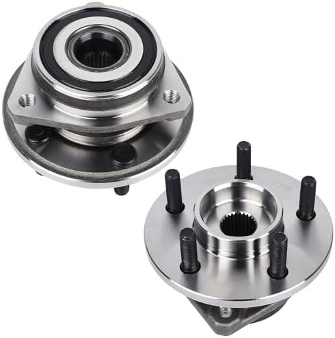 KUSATEC 513158 2pcs Front Wheel Bearing and Hub Assembly Compatible with 1999-2006 Jeep Cherokee TJ Wrangler, 5 Lug Bolts without ABS
