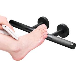 Shower Foot Rest for Shaving Legs, Wall Mounted Shower Step Stool, Knurled Brass Bar Foot Ledge for Inside SPA Bathrooms, Matte Black