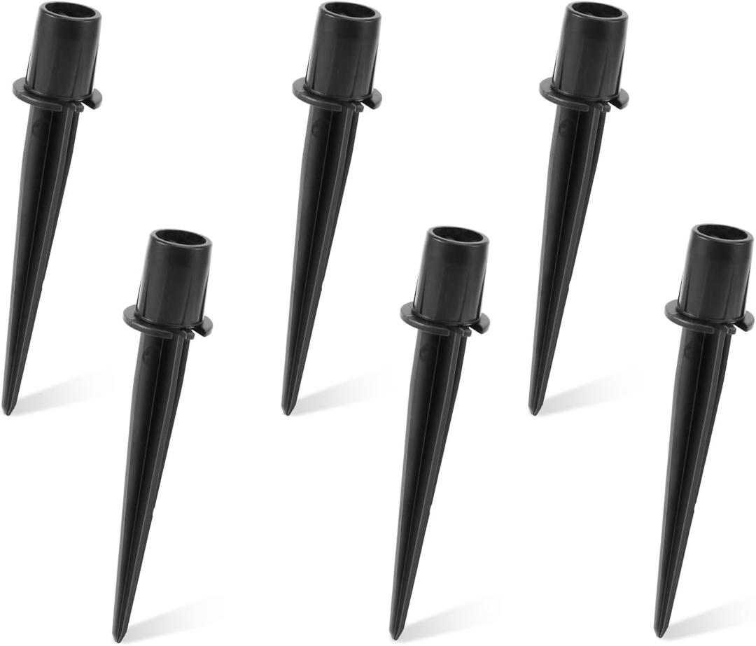 6pcs Metal Replacement Stakes, 5.34x0.83in Solar Light Parts Aluminum Alloy Metal Replacement Stake Lights Spike Replace for Landscape Lamps Pole Outdoor Outside Garden Ground Yard Pathway Replacement