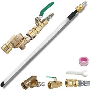 Lucstar Radiator Cleaning Wand, (40"wand+Coupler+Valve Switch), Radiator Genie Water Air Cleaning Wands, Radiator Flush And Cleaner Tool, Home Car Truck Power Washer Wand, Gutter Cleaning