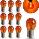 10 PCS Car PY21W S25 12V21W BAU15S Light Bulb, Brake Light Bulb Turn Signal Light Bulb Replacement, Miniature Bulb Mini Bulb Taillight, Replacement for Cars,Trucks,SUVs and Motorcycles (Amber)