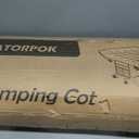 ATORPOK Camping Cot for Adults with Cushion Comfortable, Portable Folding Bed for Sleeping Supports 450 lbs (Blue), Large Size
