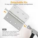 Luxbaro 3 Pack Brushed Nickel Door Hinges 4 Inch, Exterior Door Hinges with Square & 5/8" Radius, Removable Pin, Perfect for Heavy-Duty Front & Back Door, Antirust & No Squeaks