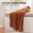 RECYCO Chenille Throw Blanket for Couch, 60"x80", Rust