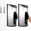 2 Pack Wall Mounted Trash Bag Holder, Grocery Bag Holder Stainless Steel Kitchen Trash Bags Organizer Anti-Fingerprints and Scraw for Kitchen Garage Barn Storage Room