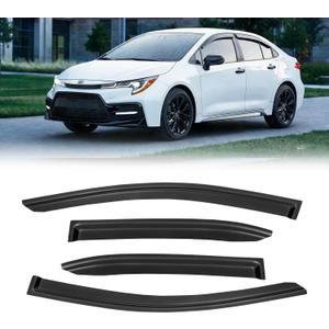 Window Visor for 2019-2026 Toyota Corolla Sedan, Out-Channel Rain Guards Shields Vent Deflector Shade Wind Dark Smoke 2020 2021 2022 2023 2024 19 20 21 22 23, Outside-Mount, 4PCS