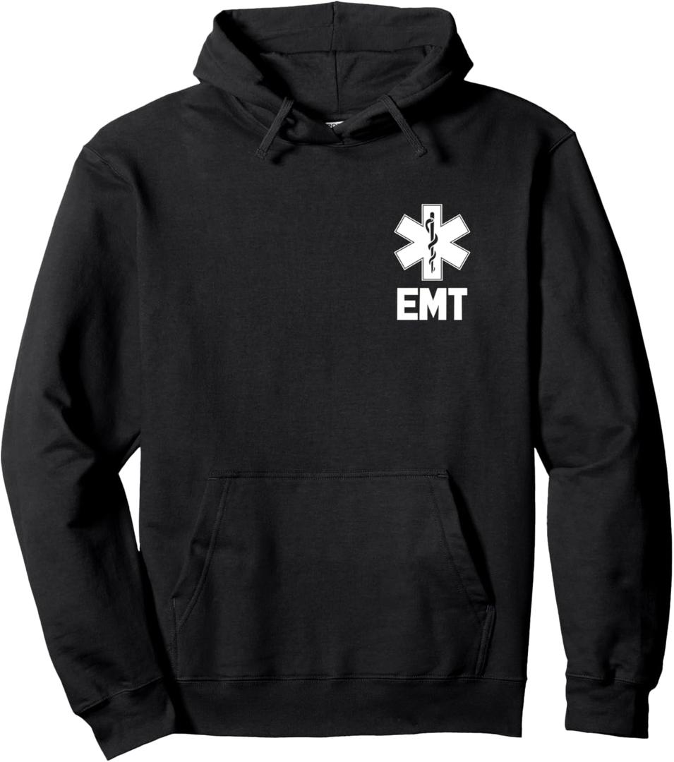 EMT Paramedic EMS Emergency Medical Technician Medic Pullover Hoodie (Small, Black)