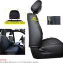 LUCKYMAN CLUB Tacoma Full-Set Seat Covers P04-HY-24, Fit Tacoma 2024 2025 2026 Double/Crew Cab Only, with Faux Leather (Full Set, Black)
