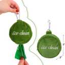 2 x Dog Poop Bag Holder, Cute Poop Bags Dispenser with Metal Clip, Doggie Waste Bag Dispenser for Leash, Green