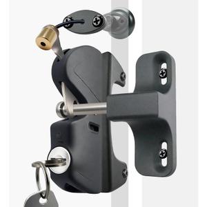 Gate Latch Door Latch with Pull Cable Opened Two-Sided Lockable Door Latch Durable, Versatile & Secure for Metal, Wood, and Vinyl Fence, for Privacy Fence ,Outdoor Fence, Barn Door Lock, Wooden Fence, (Black)