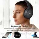 TOZO HT3 Hybrid Noise Cancelling Headphones, 90H Battery Life Wireless Over Ear Bluetooth 6.0 Foldable Headset, AI Voice Assistant with 5 Mics, Connect 2 Devices and Hi-Res Sound, 32 EQ Audio Presets (Titanium Black)