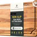 Teak Cutting Board 15inch Non Slip Over Sink Kitchen 2025 First Apartment Essentials Wooden Cutting Board New Home Must Haves Accessories House Warming Decor Housewarming Hostess Host Gifts L