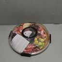 Round Charcuterie Board with Clear Lid, Travel Picnic Portable Cheese Board Charcuterie Boxes, Meat Fruit Serving Tray Platter, House Warming Gifts New Home, Gifts for Women (1 Compartment-round-black)