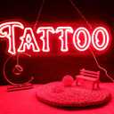 Large Tattoo Neon Sign,Specially Designed for Tattoo Piercing Studio Signs, Super Bright Led Decorative Signs for Beauty Shop.Szie24*8inches.12V Power Supply.