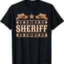 Cowboy Western Outfit Sheriff Costume Men Boys Kids Sheriff T-Shirt, Size: XL