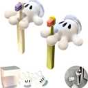 Cute Hanging Toothbrush Holder, Hand Wall Hanging Utility Suction Hooks with StickyPads, Multi-Function Mouse Bathroom Decor, Shower Holder (2)