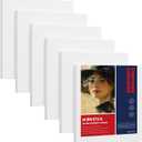 12x12 Canvas for Painting, 6 Pack Primed Stretched Canvases for Art