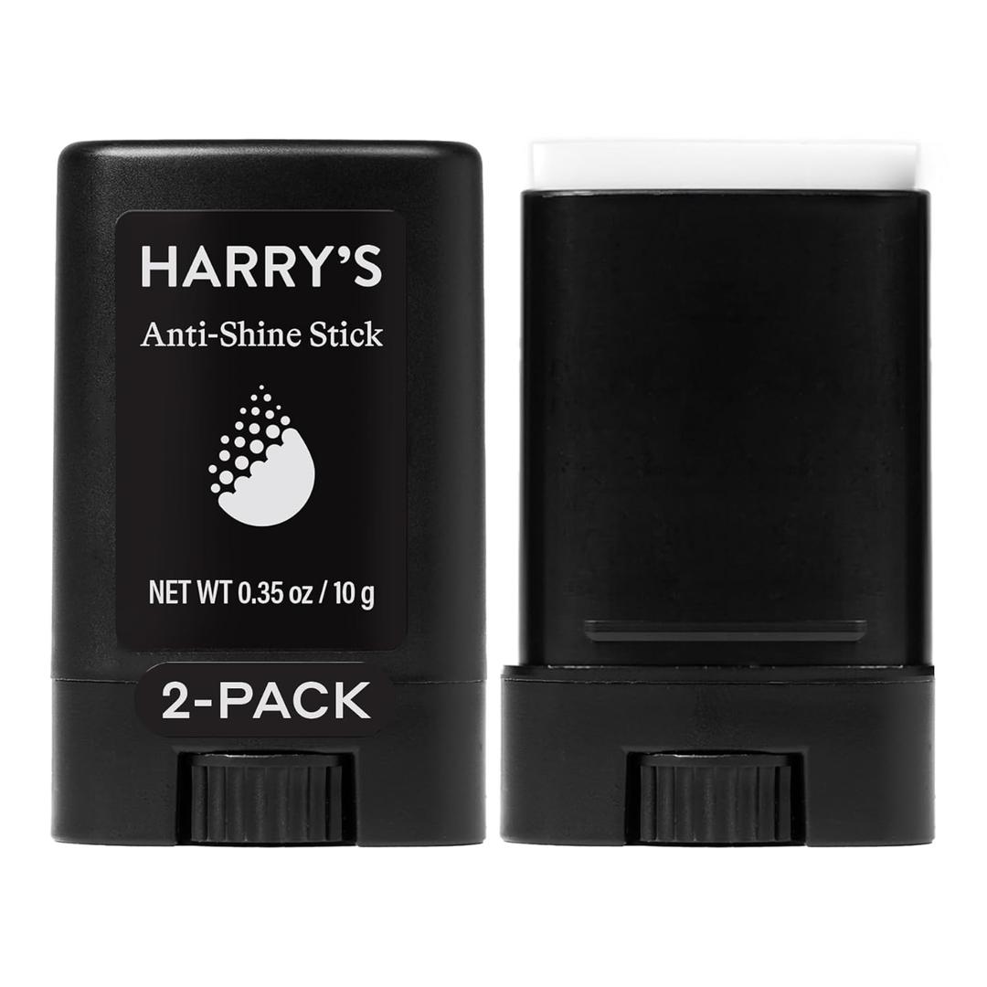 Harry's Anti-Shine Stick for Oily Skin - (2 Pack) 0.35 oz - Controls and Absorbs Oil for Matte Finish - Facial Skin Care for Men