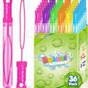 Bubble Wand, 36 Pcs Bubble Wands Bulk in 6 Colors, Bubble Party Favors for Kids, Summer Toys, Indoor Outdoor Activity, Themed Birthday, Wedding, for Girls & Boys