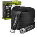 Garden Hose, Lightweight, Ultra Flexible, Durable, Kink-Free Water Hose - Made of TPU, Drinking Water Safe Material, Non-Shrinking, Easy to Store, All-Weather, Black (100 FT)